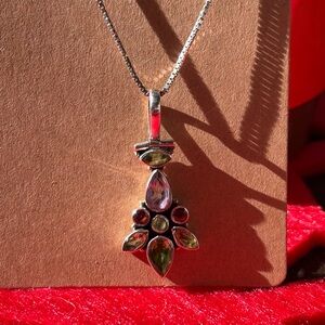 Multicolor Gemstone Pendant Necklace